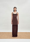 SWAYING 25 Spring/Summer Two-piece Suspender Fishtail Long Skirt SW-SW25SS2L02C4-ZONG Brown SW-SW25SS2L02C1